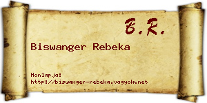 Biswanger Rebeka névjegykártya